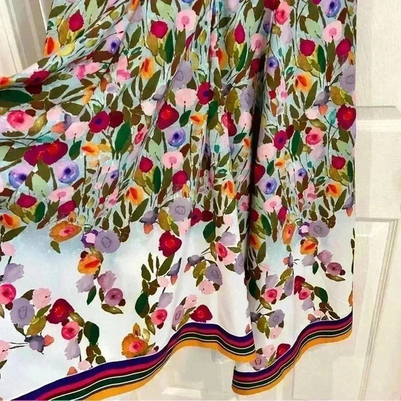 eShakti Wayward Fancies Floral Dress 16/XL V Neck Pockets Scarf Hem Cottagecore - Picture 14 of 17